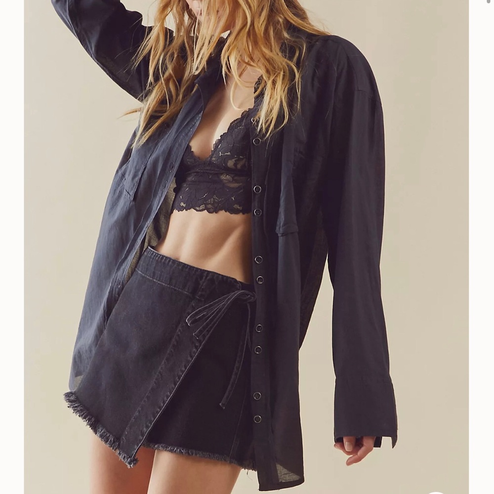 Free people denim skirt